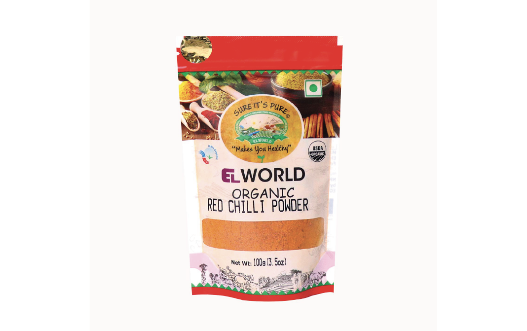 Elworld Organic Red Chilli Powder    Pack  100 grams
